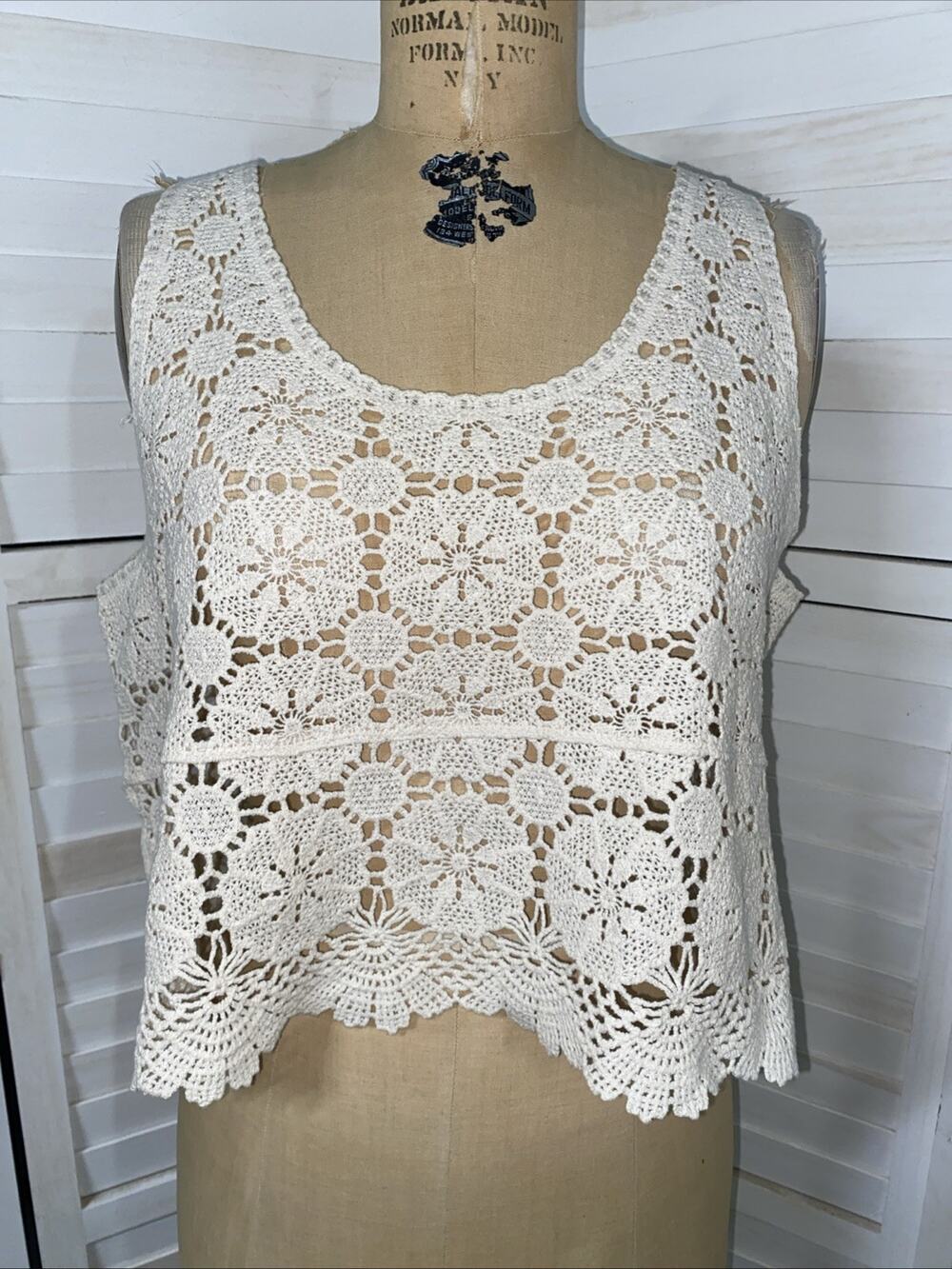 Rebellion Crochet Sleeveless Tank Crop Top Women’s Hippie Boho Festival Cotton